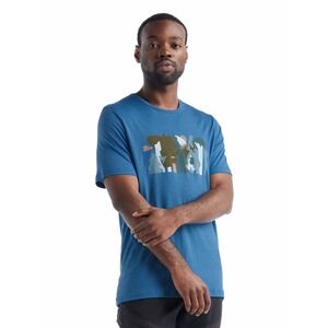 Icebreaker Men's 2XL Tech Lite II Short Sleeve Tee Forest Wall Blue 100% Wool